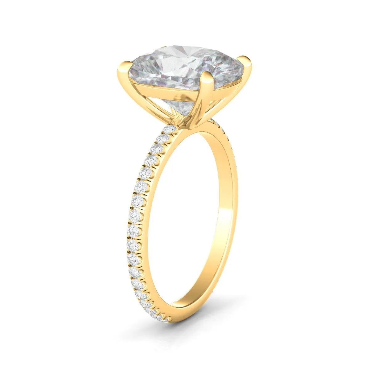 Cushion Cut Pave Diamond Ring