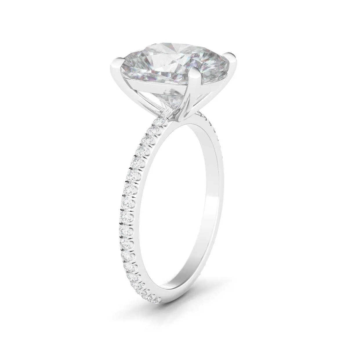 Cushion Cut Pave Diamond Ring