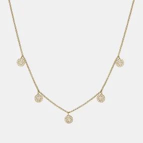 Dangling Diamond Circle Necklace