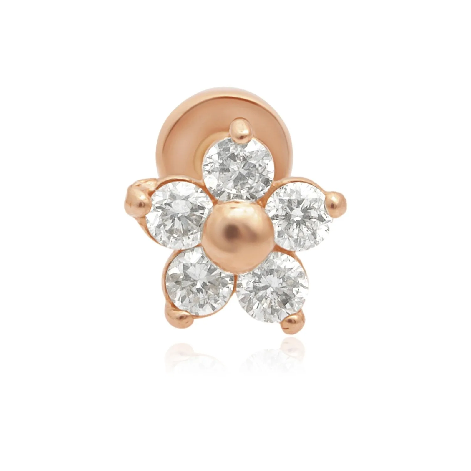 Diamond Flower Flat Back Stud