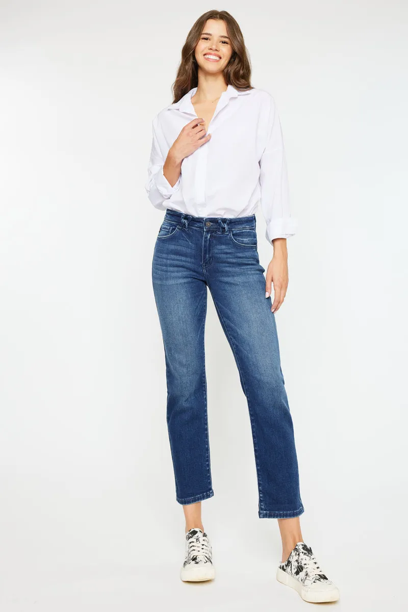 Dolores Mid Rise Slim Straight Leg Fit Jeans