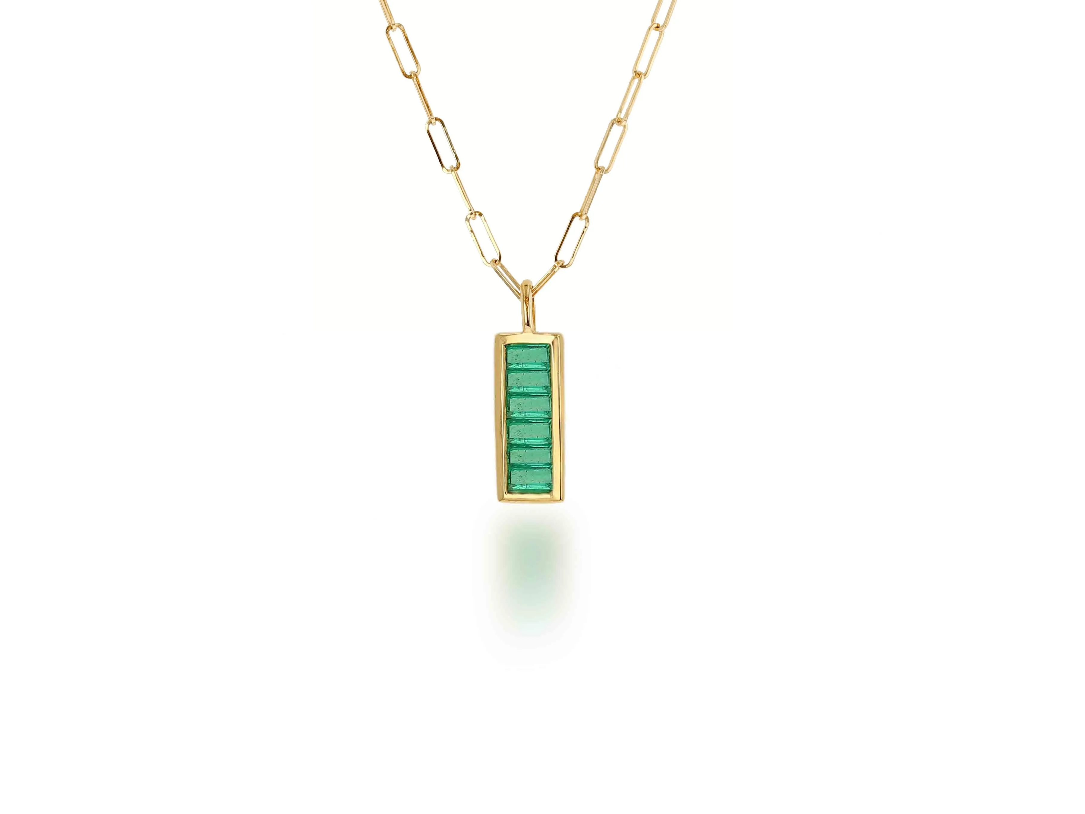 Emerald Baguette Bar Charm