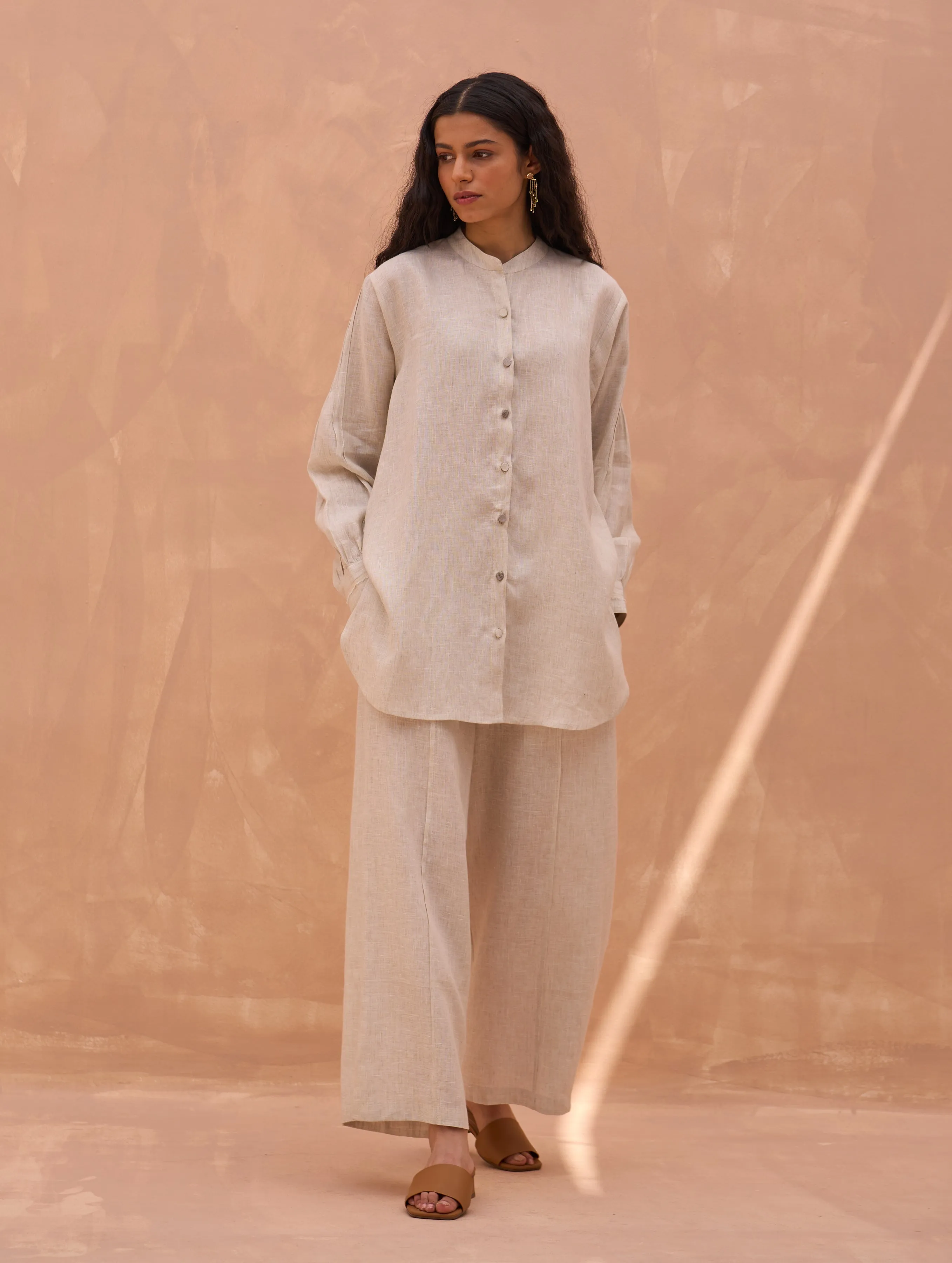 Enzo Linen Co-ord Set - Off White