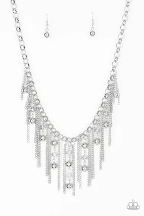 Ever Rebellious Silver Fringe Necklace - Paparazzi Accessories