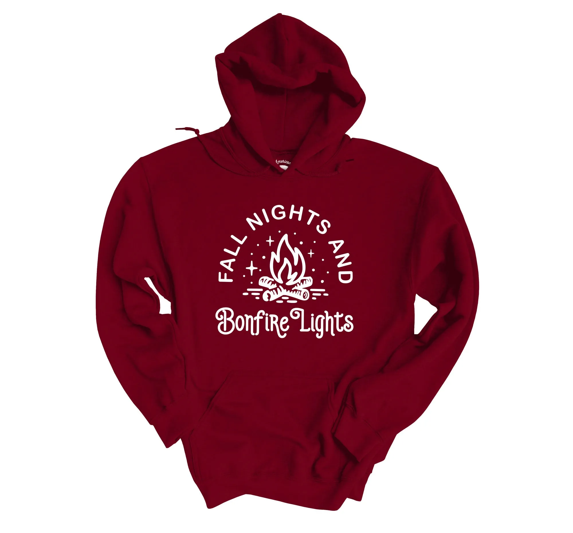 Fall Nights and Bonfire Lights Hoodies - light or dark artwork