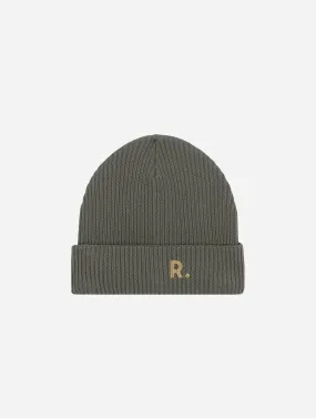 Fisherman Embroidered Organic Cotton Beanie | Khaki