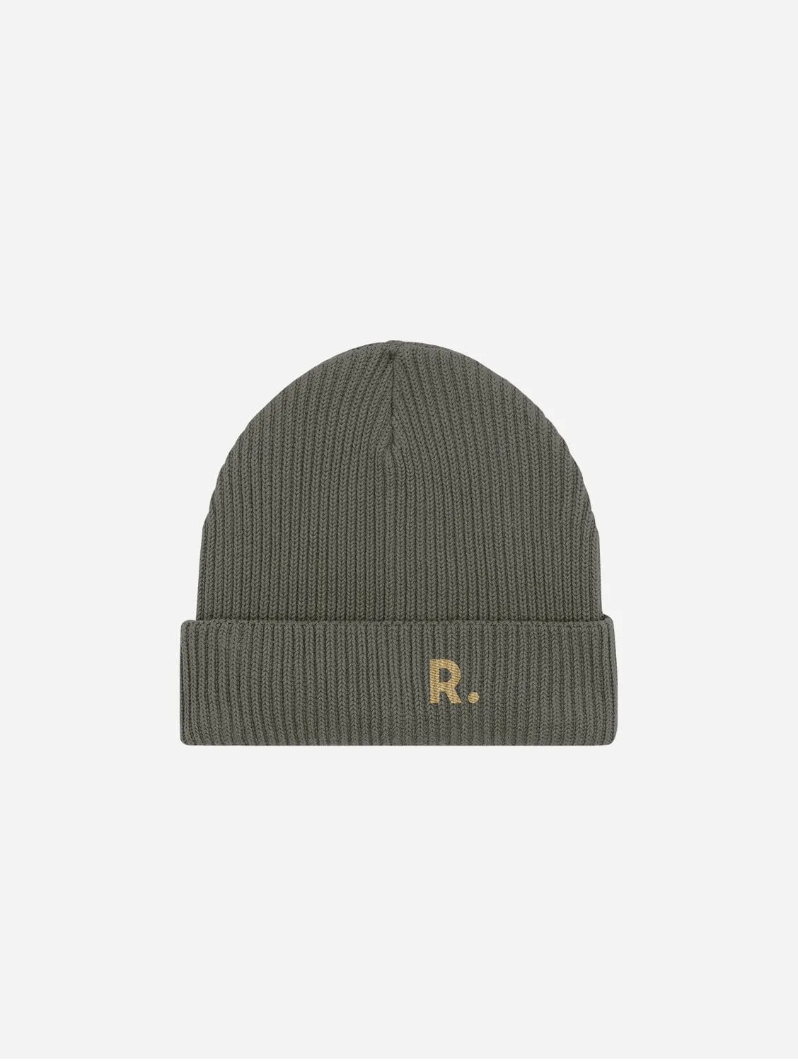 Fisherman Embroidered Organic Cotton Beanie | Khaki