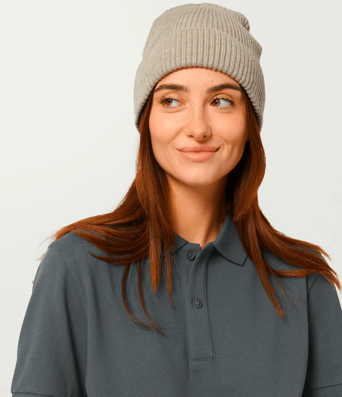 Fisherman Embroidered Organic Cotton Beanie | Khaki