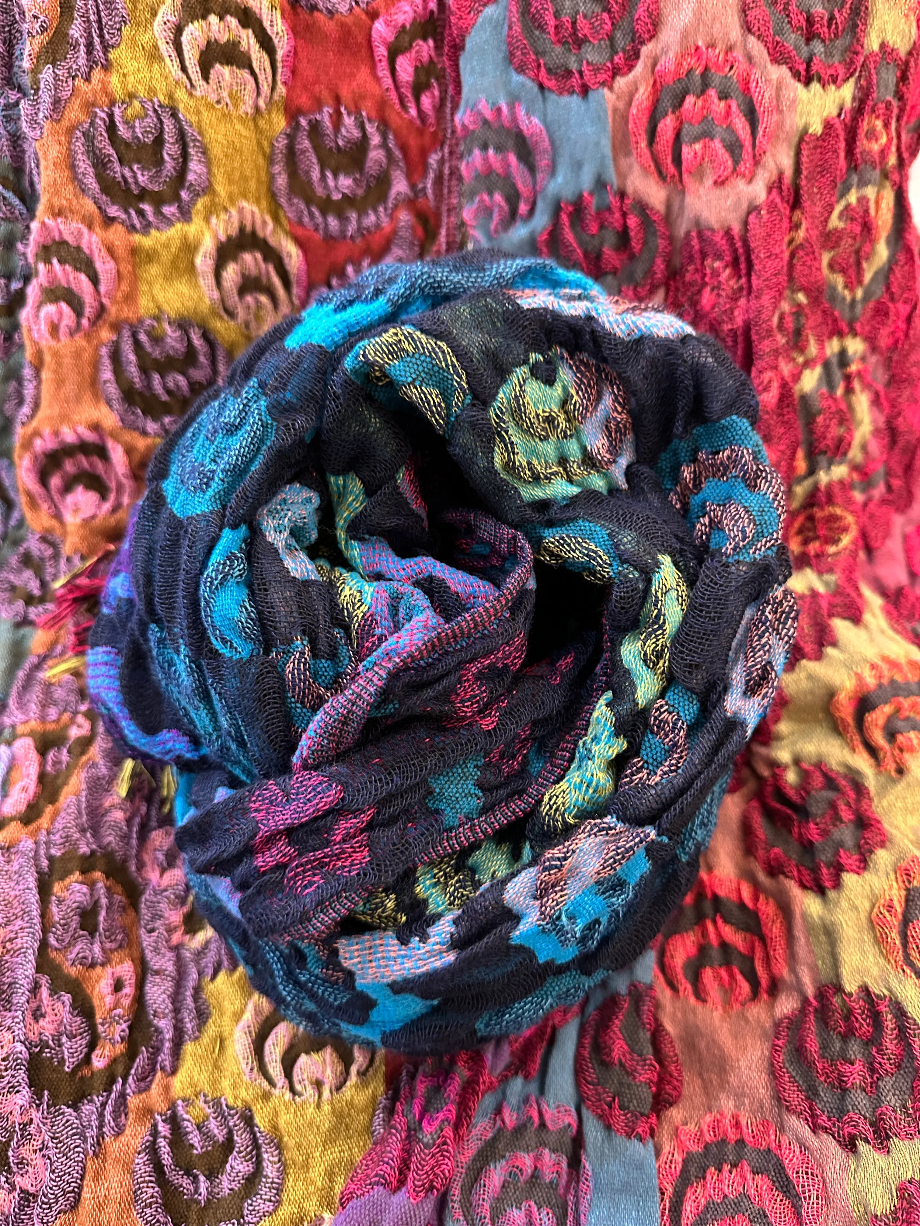 Flora Crinkle 100% Viscose Scarves