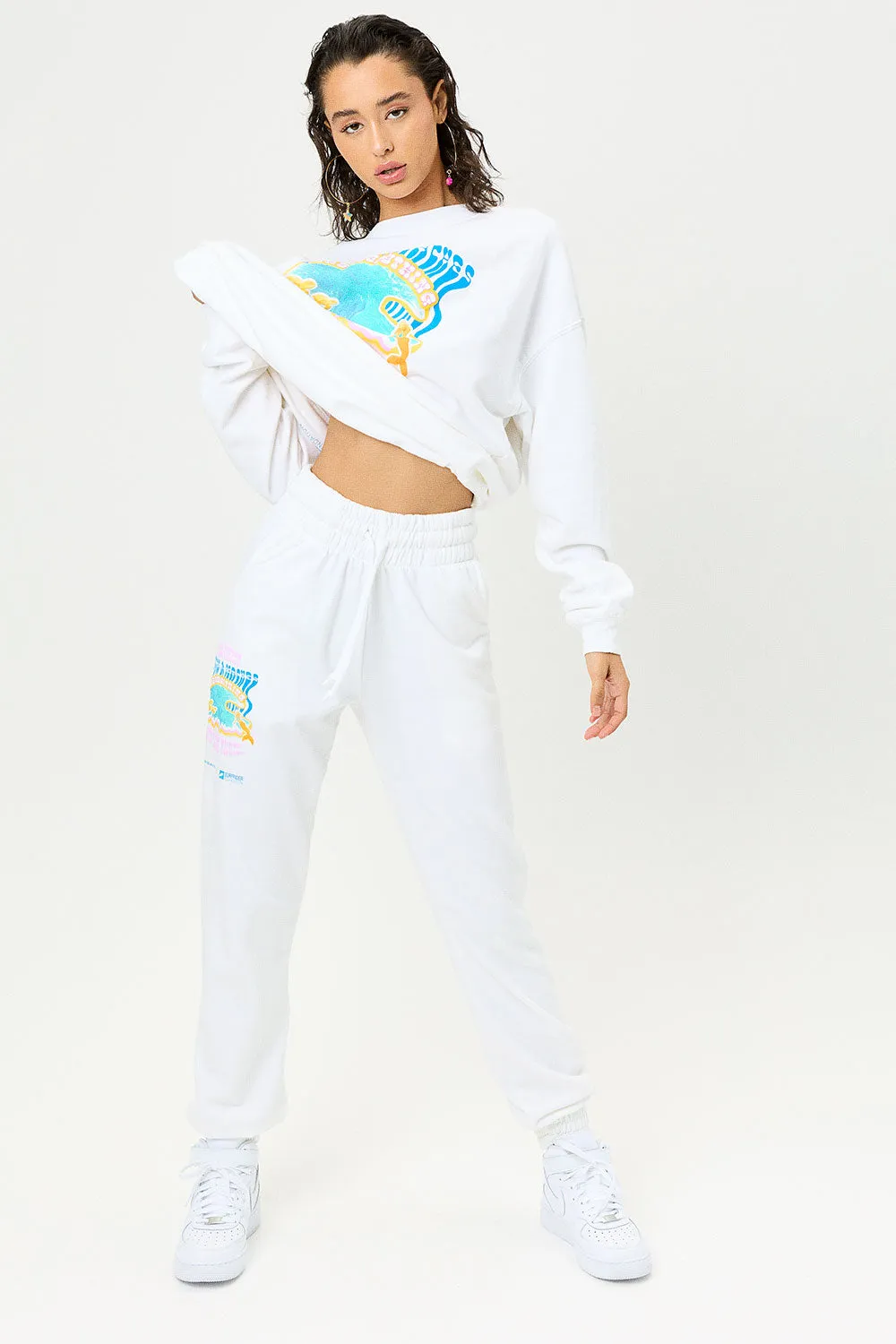 Frank High Waist Sweatpants - White