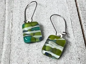 Fused Glass Earrings~Coral Garden