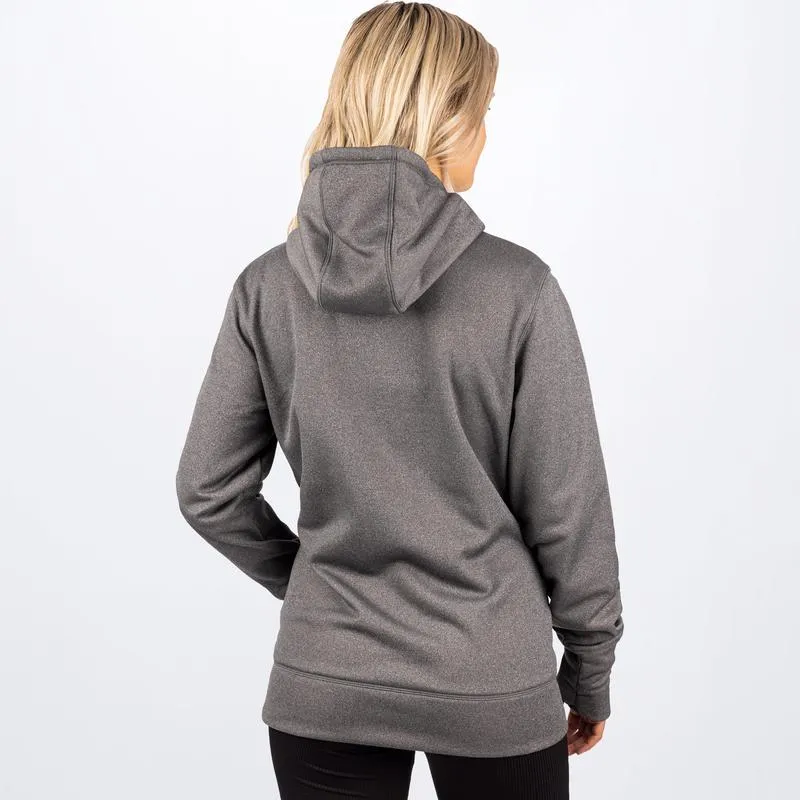 FXR Women's Race Division Tech Pullover Fleece Grey Heather/Sky Blue