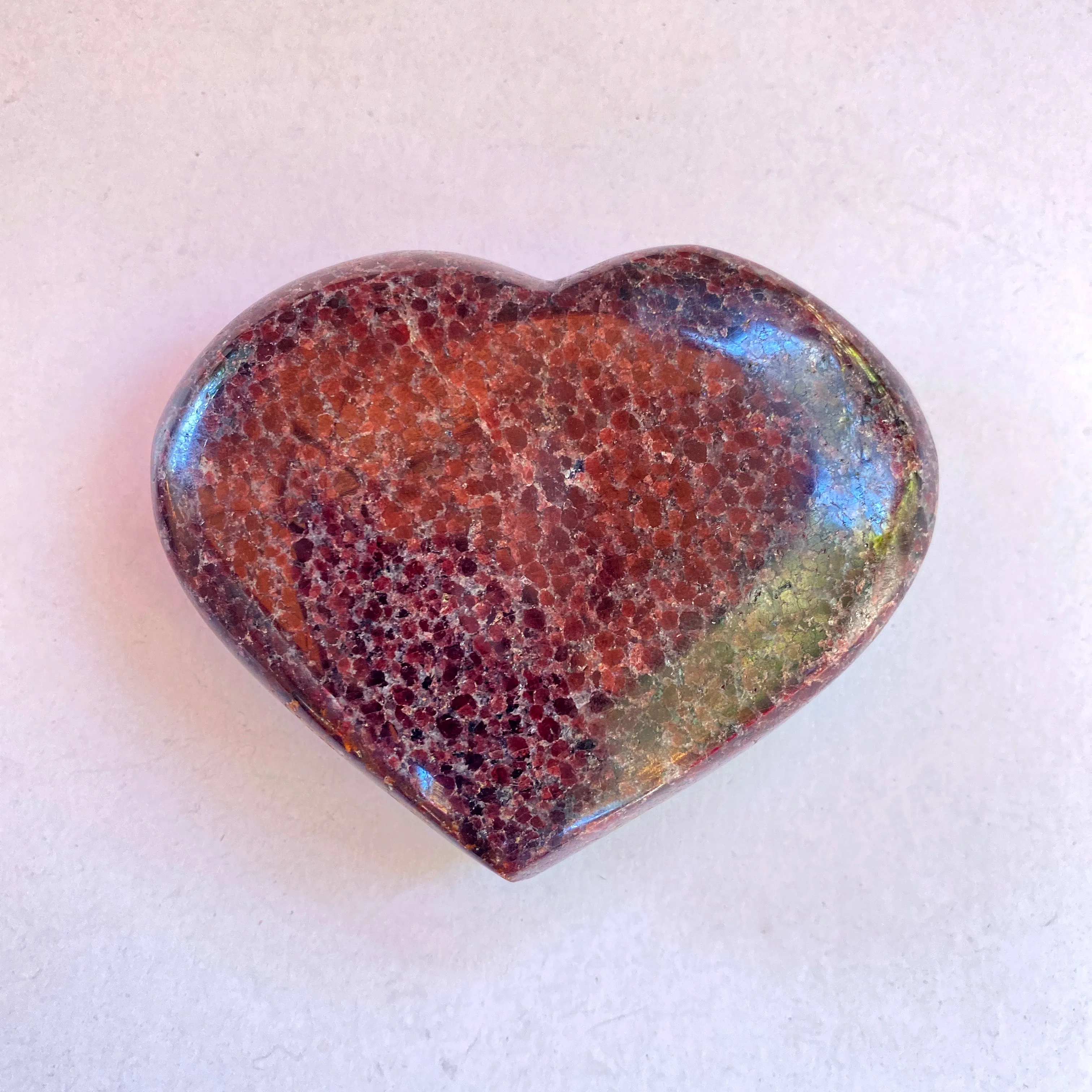 Garnet Gemstone Carved Hearts