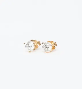 Gold 0.50 ctw Three-Prong Diamond Studs