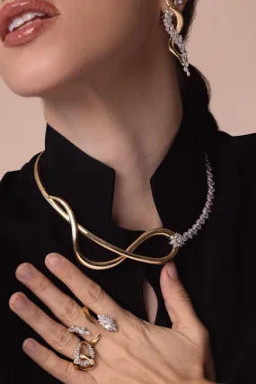 Golden Strada Infinity Statement Necklace