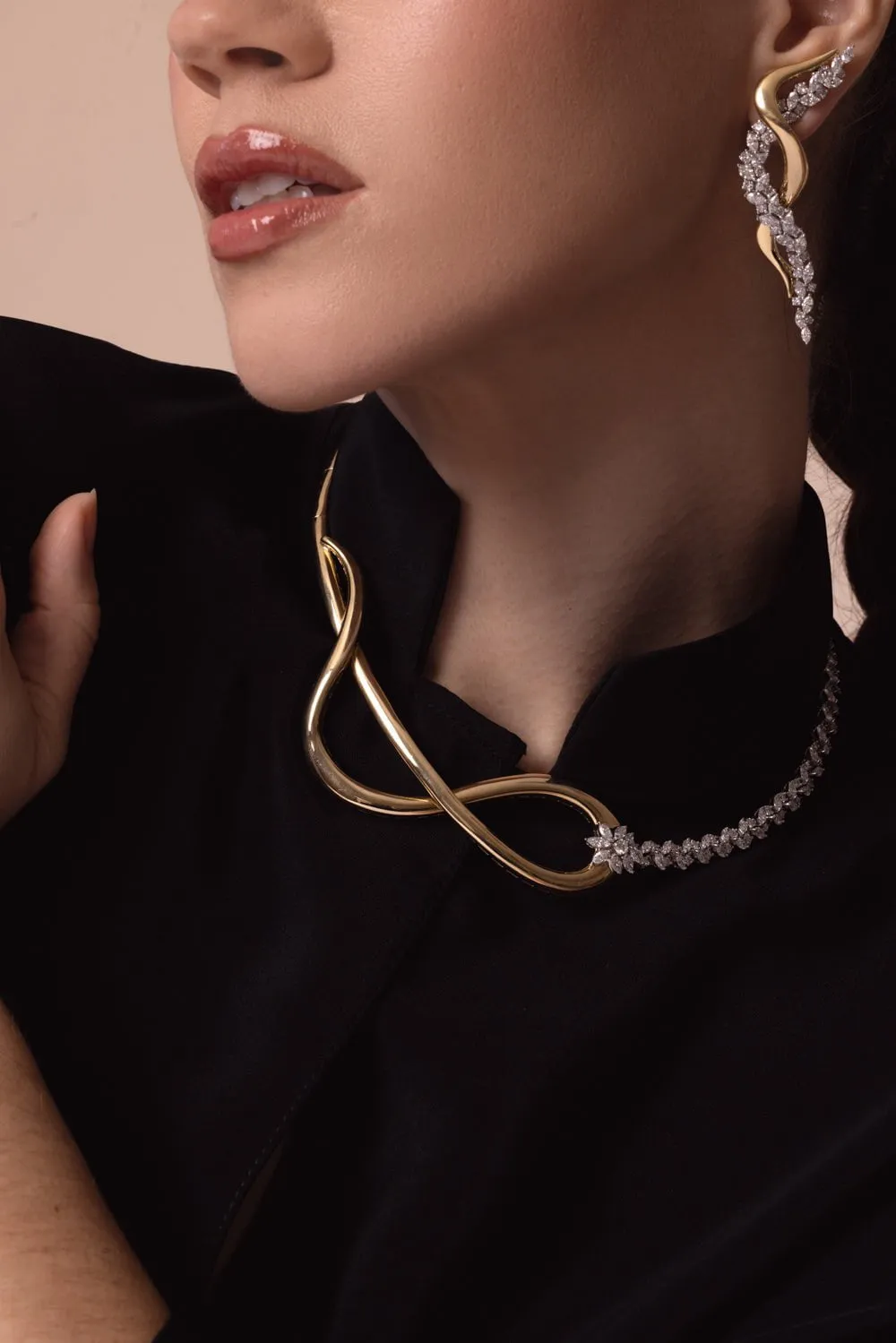 Golden Strada Infinity Statement Necklace