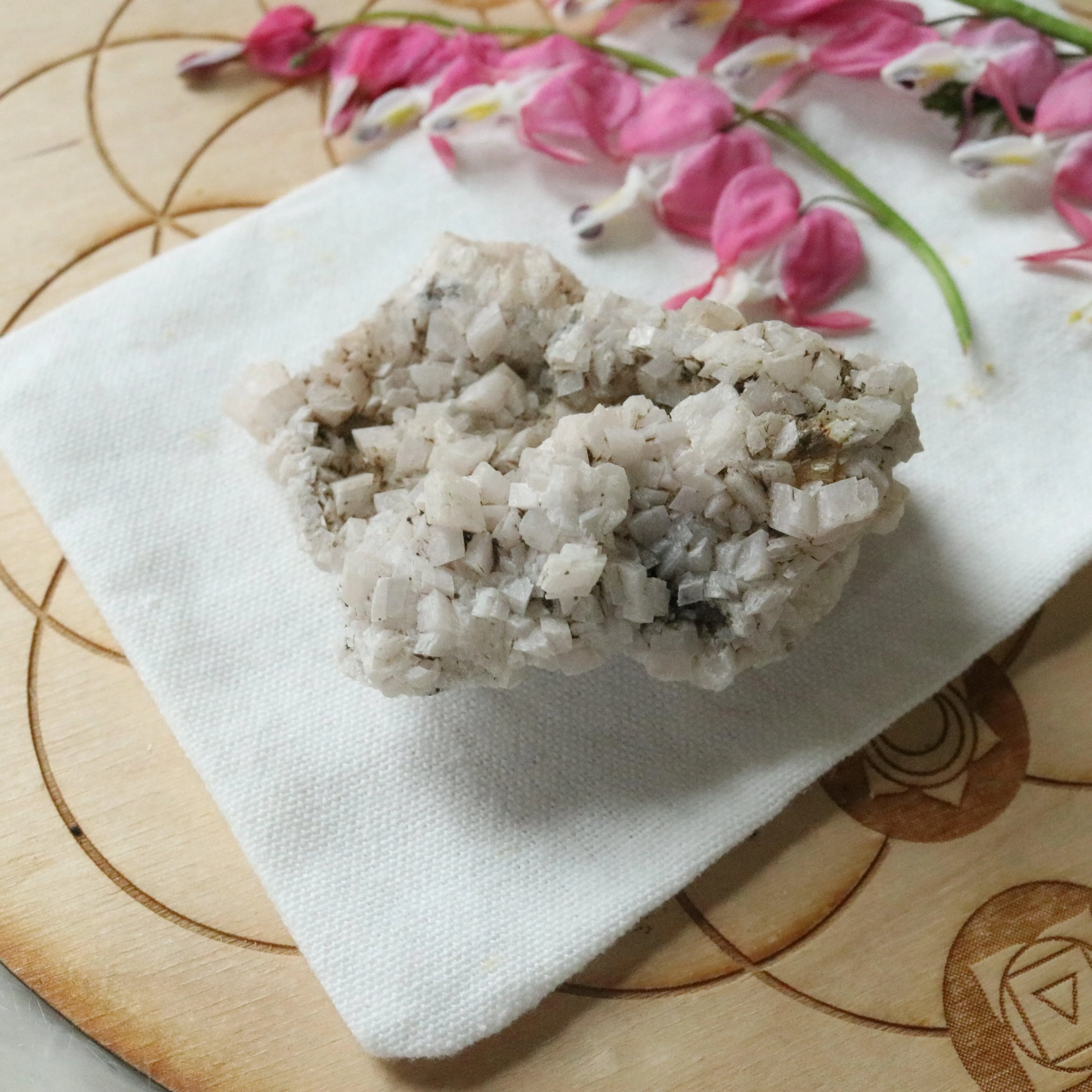 Gorgeous and Unique Pale Pink Dolomite Specimen with inclusions~ Chakra Balancing Stone