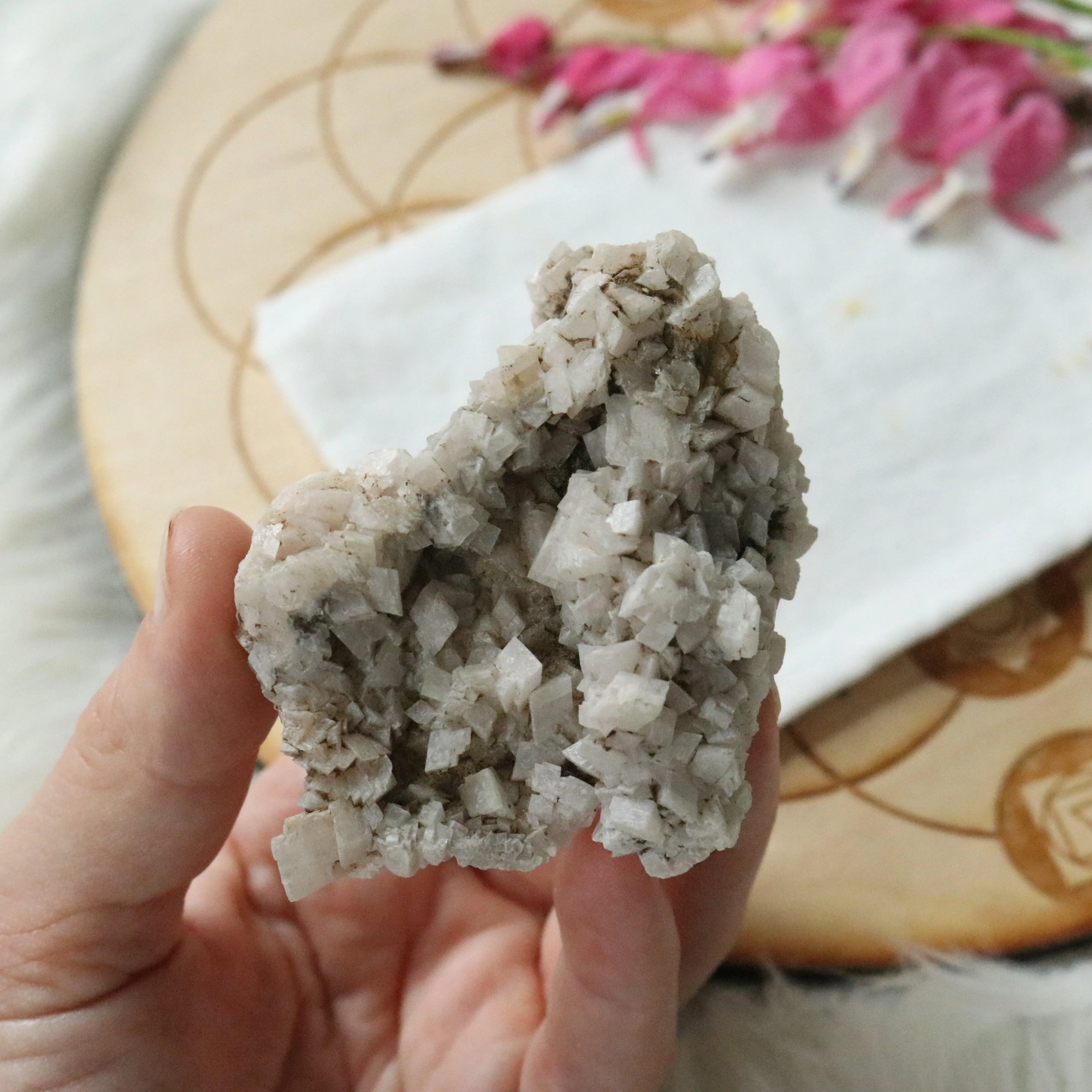 Gorgeous and Unique Pale Pink Dolomite Specimen with inclusions~ Chakra Balancing Stone