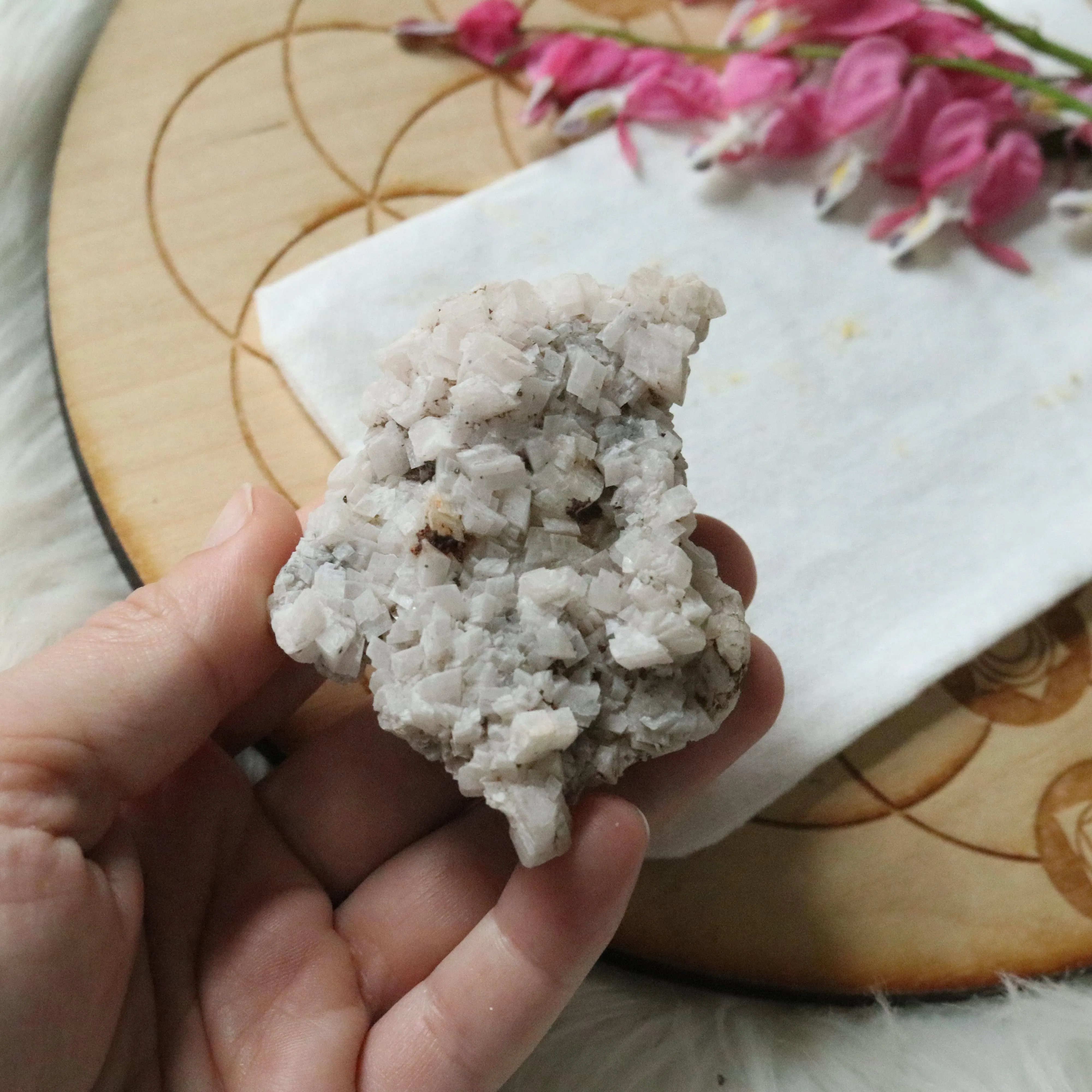 Gorgeous and Unique Pale Pink Dolomite Specimen with inclusions~ Chakra Balancing Stone