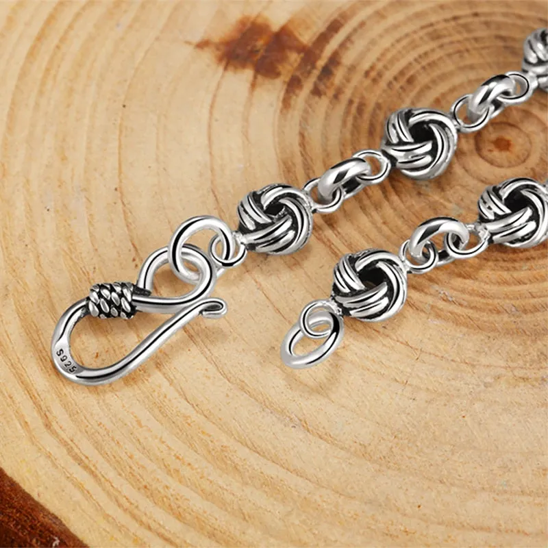 Gothic Kink Chain 925 Sterling Silver Vintage Biker Bracelet