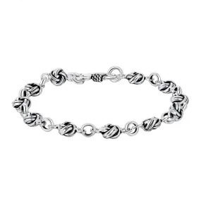 Gothic Kink Chain 925 Sterling Silver Vintage Biker Bracelet