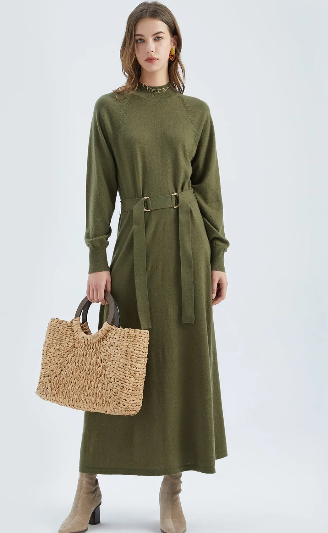 Grace Sweater Dress - Khaki