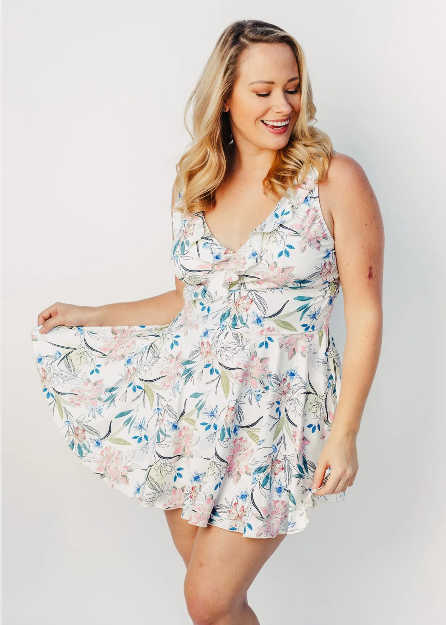 grace swim dress in lilium