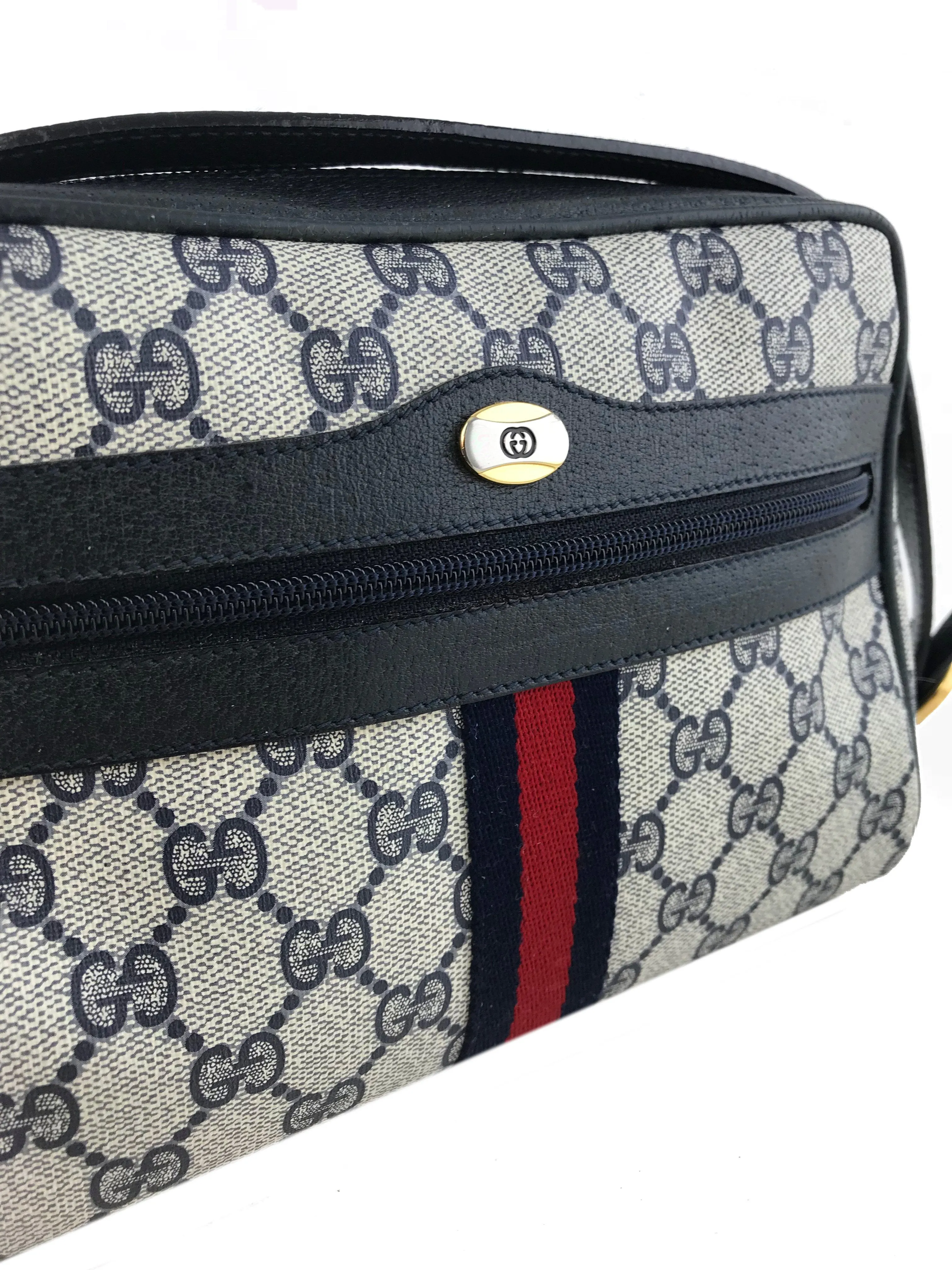 Gucci Monogram Web Camera Crossbody Bag