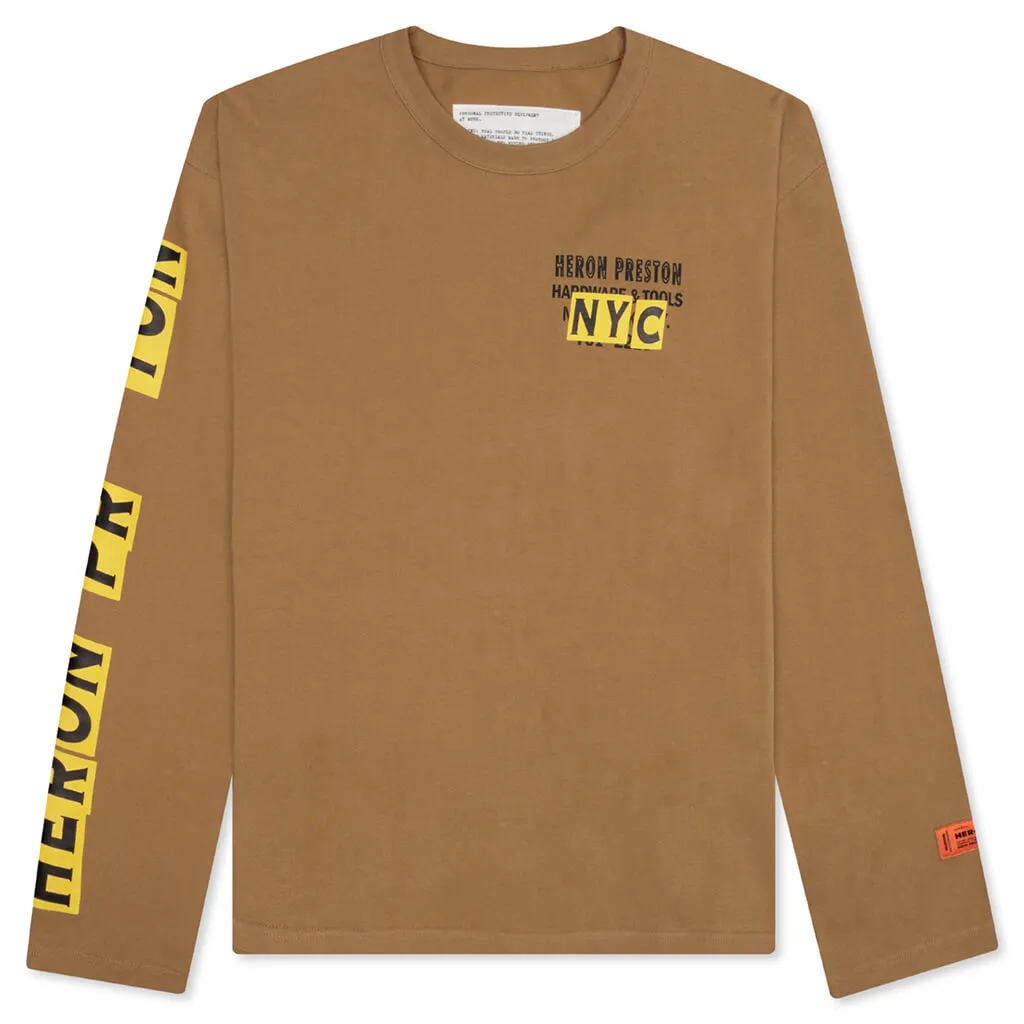 Hardware & Tools OS L/S Tee - Tobacco Brown/Yellow