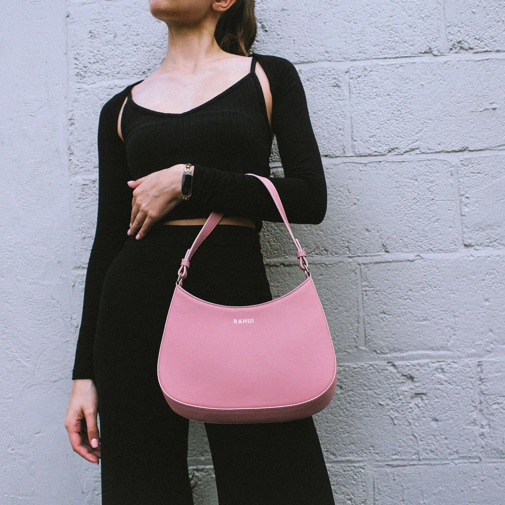 Hazel Apple Leather Mini Handbag | Pink