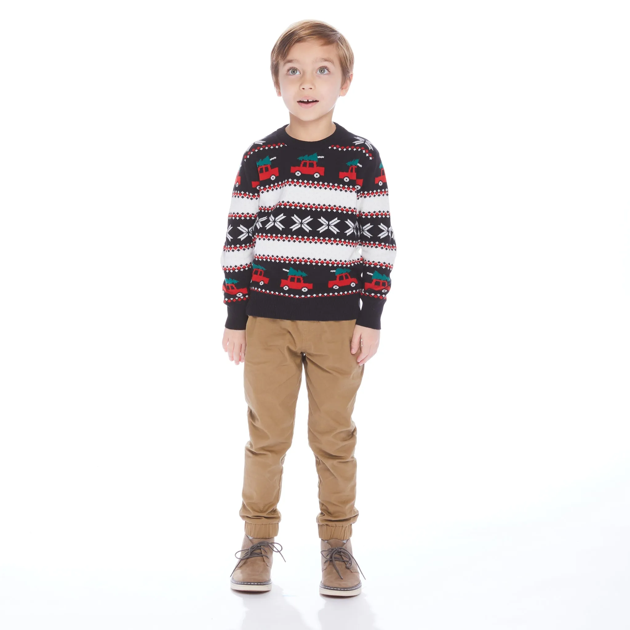 Holiday Jacquard Sweater Set  | Black