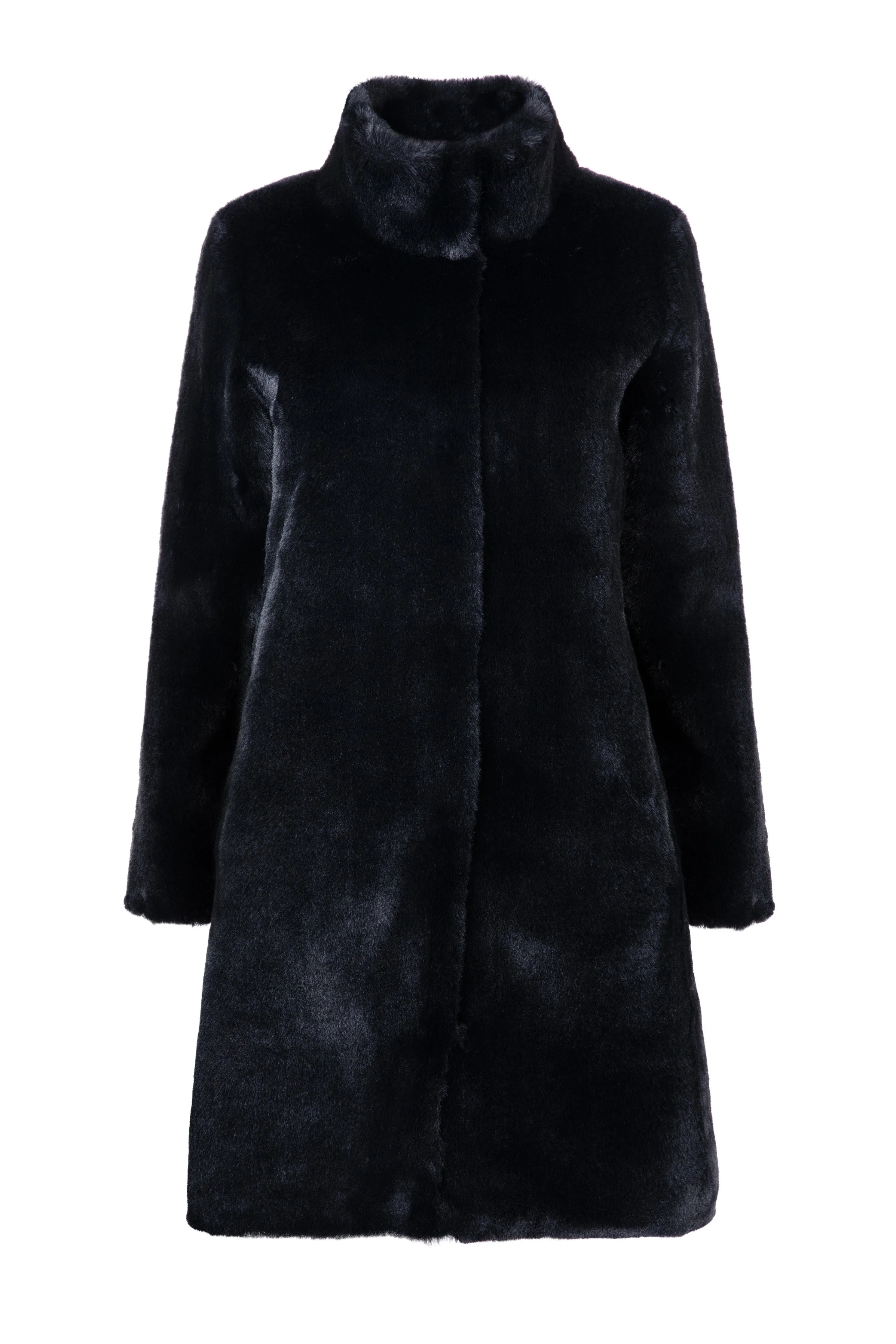 Jackie Recycled Vegan Fur Shearling Coat | Black