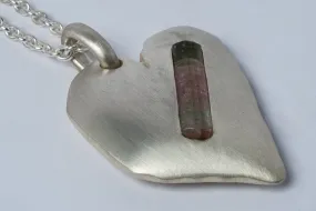 Jazz's Solid Heart Necklace (Little, Elbaite, MA ELB)