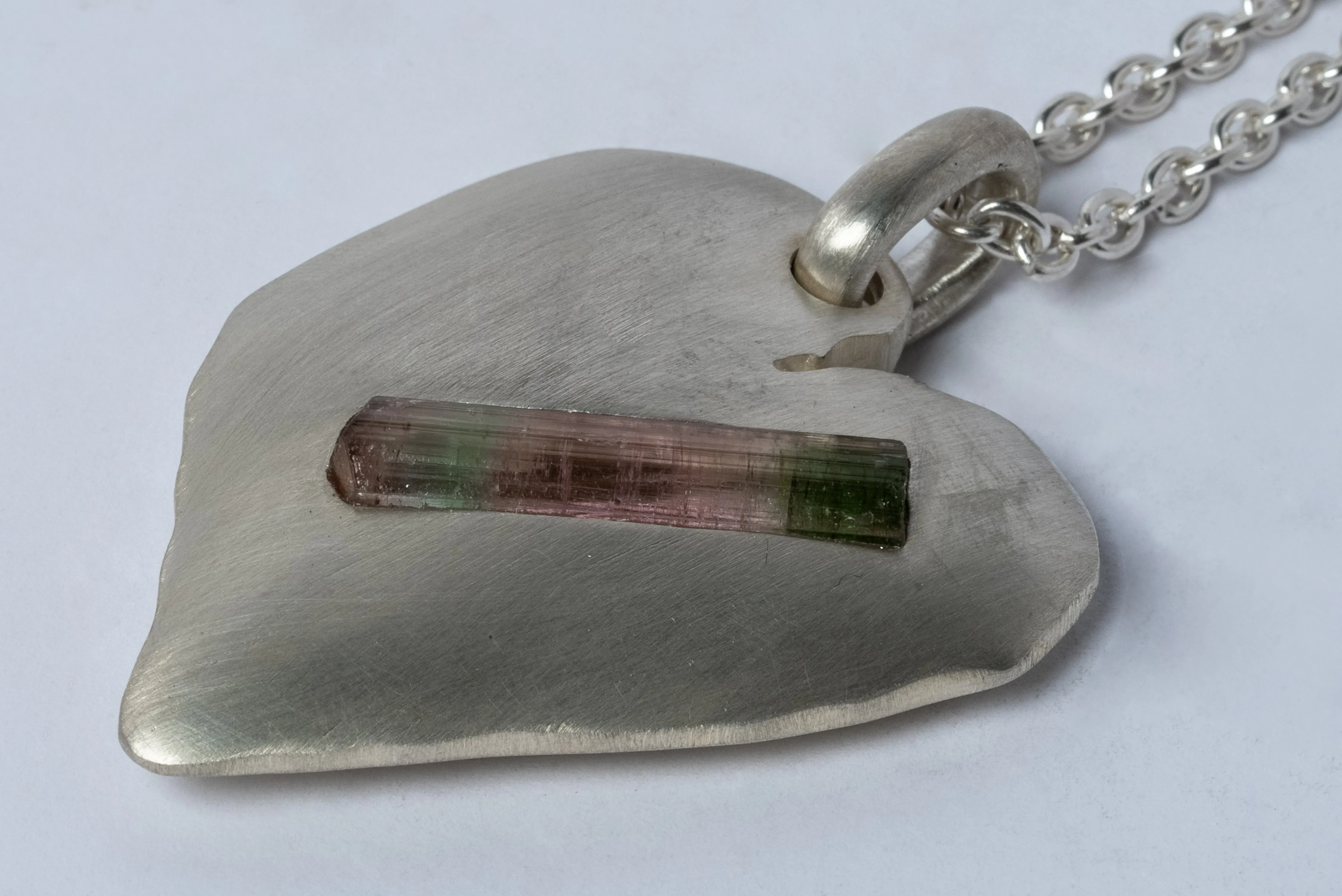 Jazz's Solid Heart Necklace (Little, Elbaite, MA ELB)