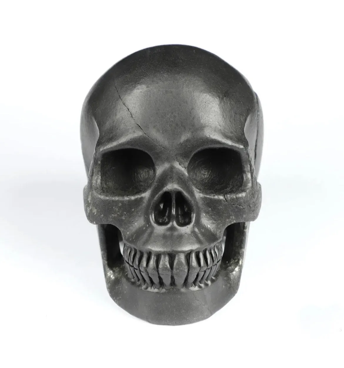 Large Shunghite gemstone Skull