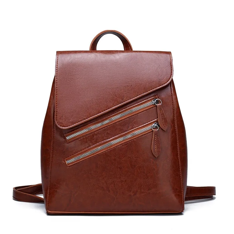 Luxury Vintage Leather School Bag, Shoulder Bag and Backpack