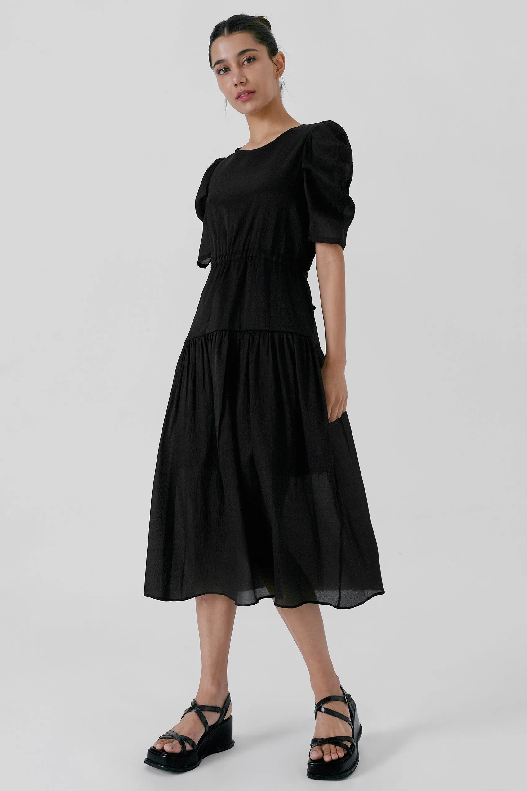 Maera Midi Dress, Black