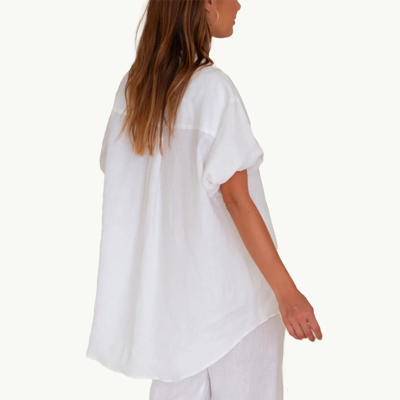 MELLOW PUFF SHIRT WHITE LINEN