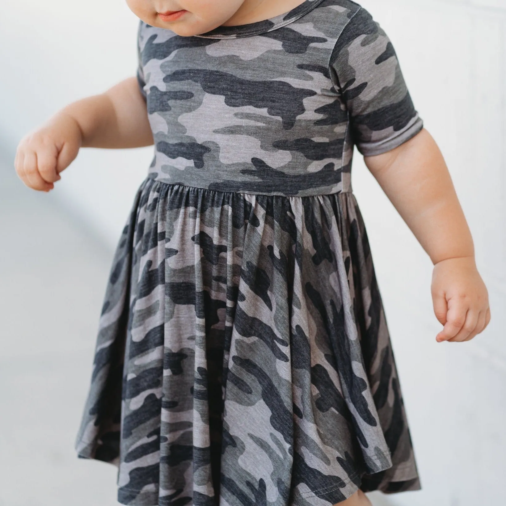 MID SLEEVE BAMBOO DRESS- Chris Camo