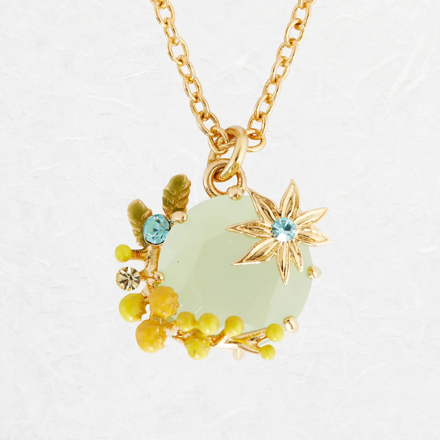 Mimosa and Star Pendant Necklace