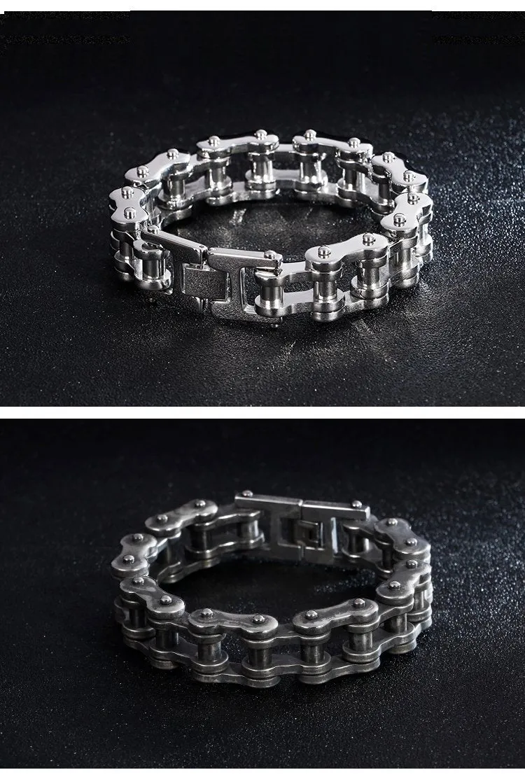 Motorcycle Chain Titanium Steel Bracelet in 4 Colors