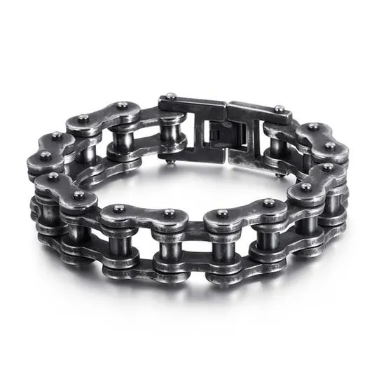 Motorcycle Chain Titanium Steel Bracelet in 4 Colors