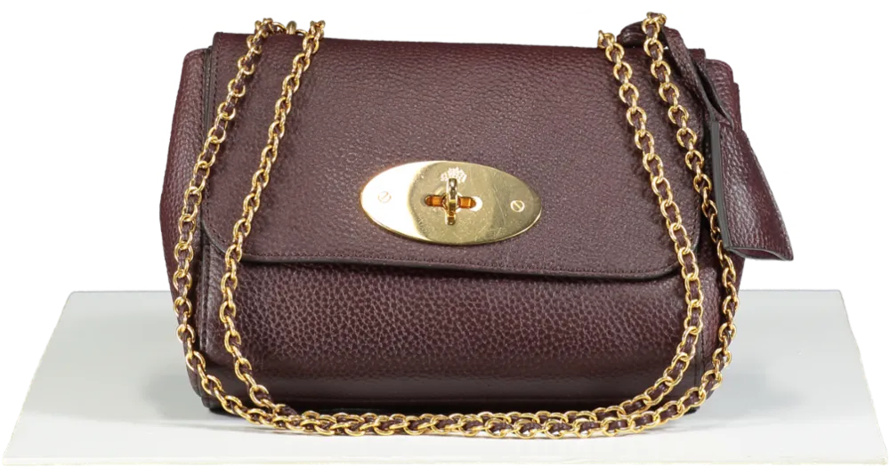 Mulberry Lily Oxblood / Gold Hardware Small Classic Grain Leather Bag