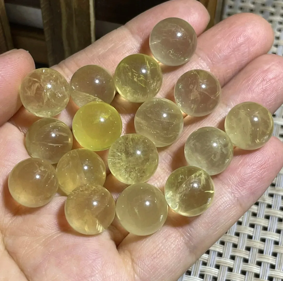 Natural citrine gemstone sphere