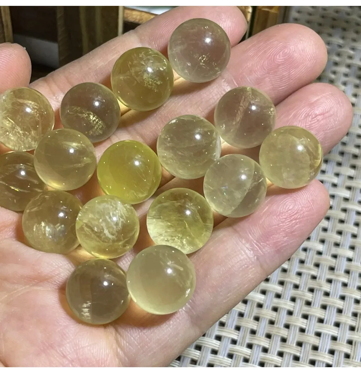 Natural citrine gemstone sphere