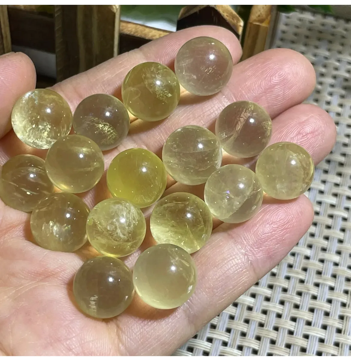 Natural citrine gemstone sphere