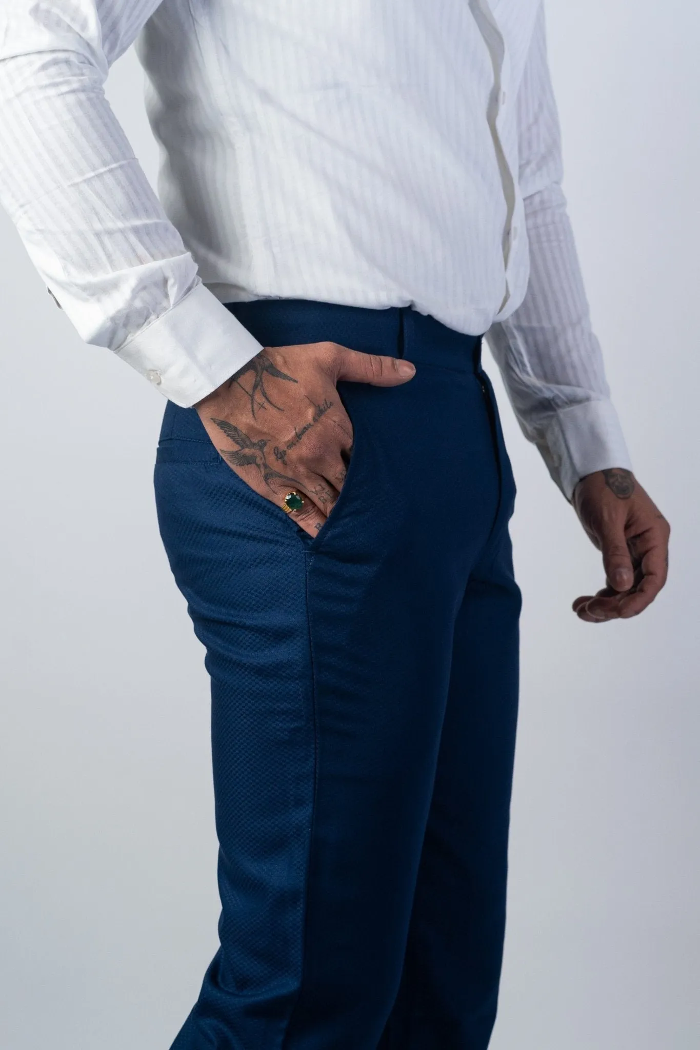 Navy Blue Color Formal Cotton Pant for Men