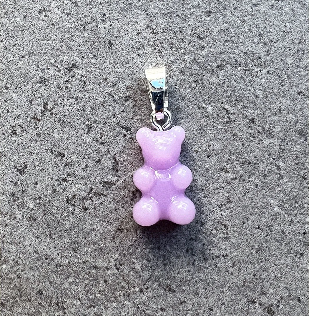 Nostalgia Bear Glossy Pendant Silver Connector