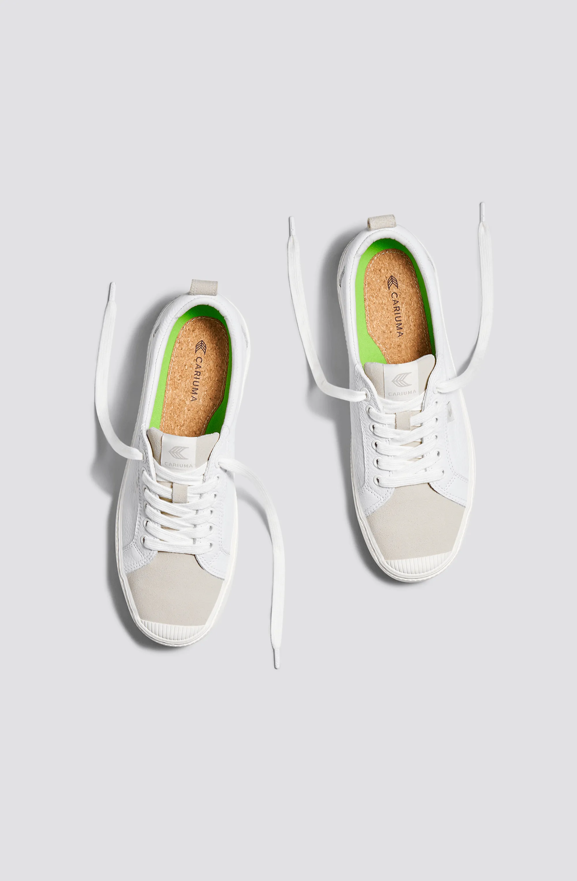 OCA Low White Premium Leather Vintage White Suede Sneaker Women