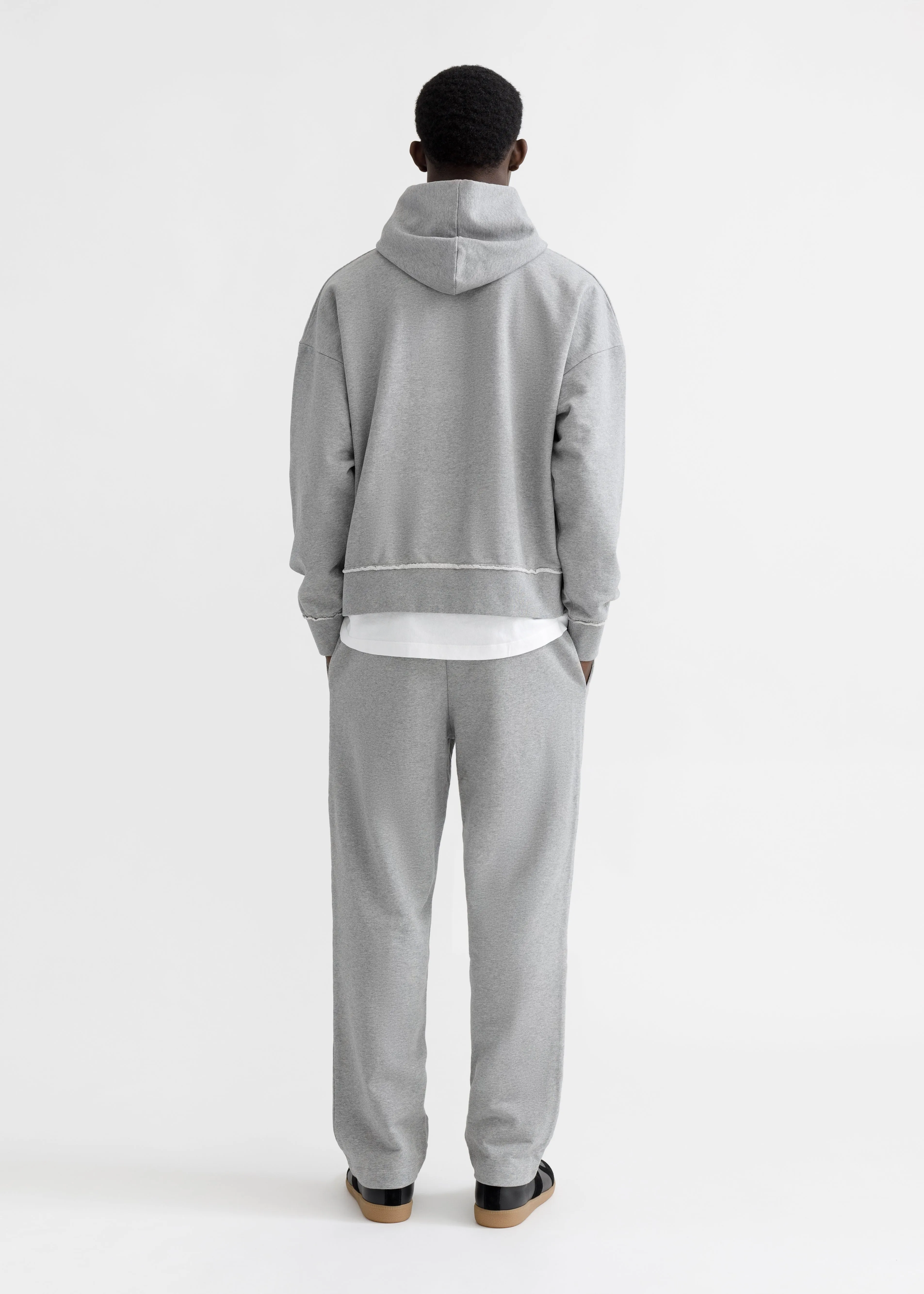 Oversized Frayed Hoodie - Grey